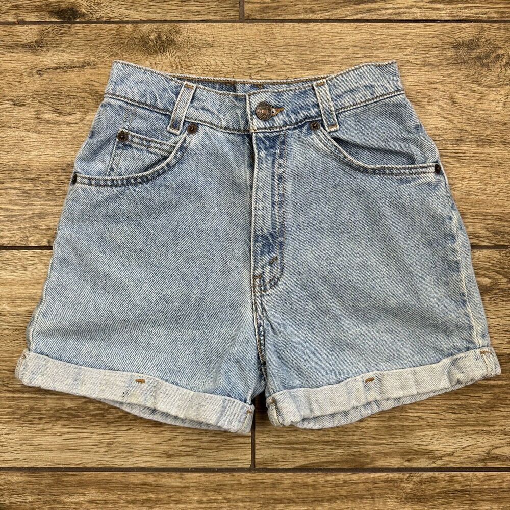 Vintage Levi Denim Jean Shorts Size Slim 14 mis - Picture 2 of 12